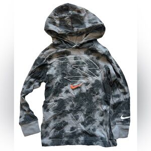 Nike Kids Longsleeve with hood with Gray and Black Tie-Dye